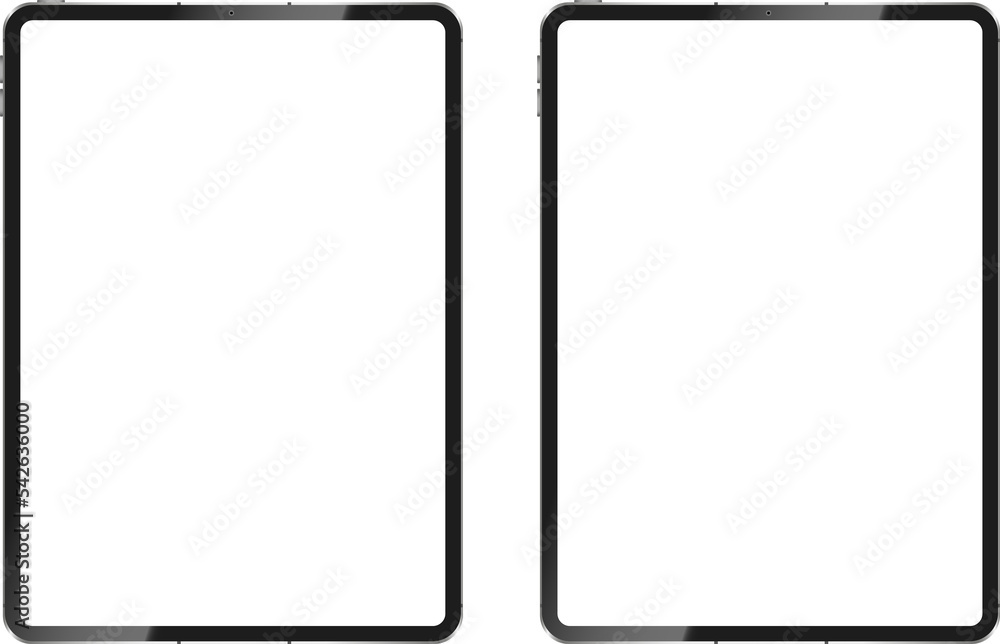 Poster realistic tablet mockup with blank screen on transparent background. mock-up screen tablet. empty sc