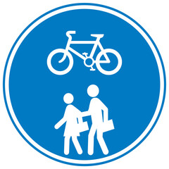 road sign bicycle and pedestrian lane