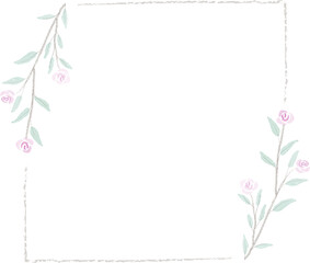 sweet tiny pink watercolor roses wreath frame