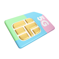Sim Card 3D Illustration Icon - obrazy, fototapety, plakaty