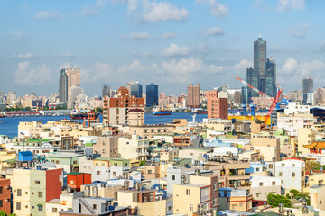 Awesome aerial view of Kaohsiung, Taiwan. Kaohsiung skyline