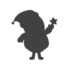 Santa Claus silhouette vector on a white background EPS