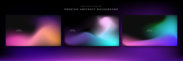 Abstract gradient fluid blur background with grainy texture and colorful rainbow gradient. Modern wallpaper design for social media, idol poster, banner, flyer.