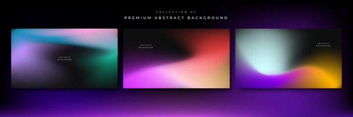 Abstract gradient fluid blur background with grainy texture and colorful rainbow gradient. Modern wallpaper design for social media, idol poster, banner, flyer.