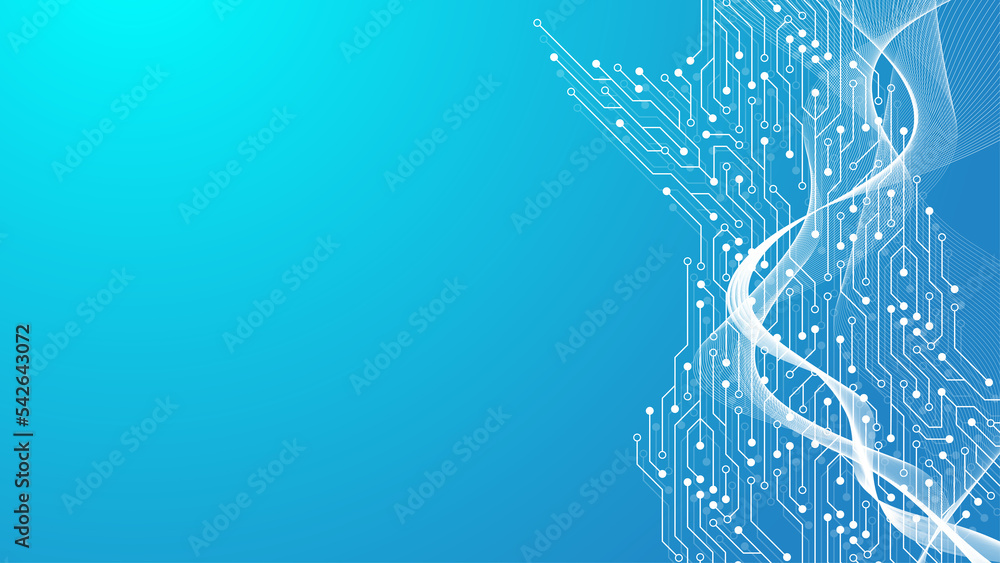 Aufkleber Motherboard background with circuit board electronic elements. Electronic texture for computer technology, engineering concept. Motherboard computer generated abstract illustration