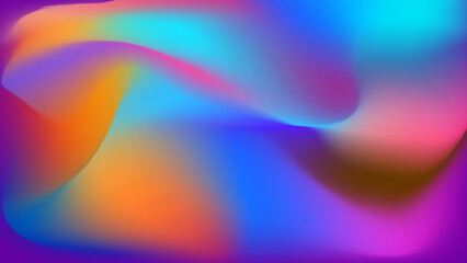 Glittering gradient background with hologram effect and magic lights. Holographic abstract fantasy backdrop with fairy sparkles, gold stars and festive blur