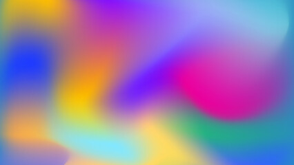 Glittering gradient background with hologram effect and magic lights. Holographic abstract fantasy backdrop with fairy sparkles, gold stars and festive blur