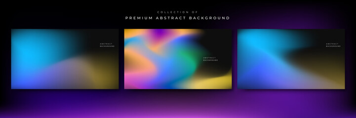 Abstract blue and purple liquid wavy shapes futuristic banner. Glowing retro waves vector background