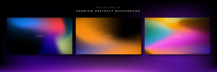 Abstract blue and purple liquid wavy shapes futuristic banner. Glowing retro waves vector background