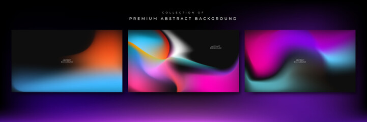 Naklejka premium Colorful holographic gradient background design