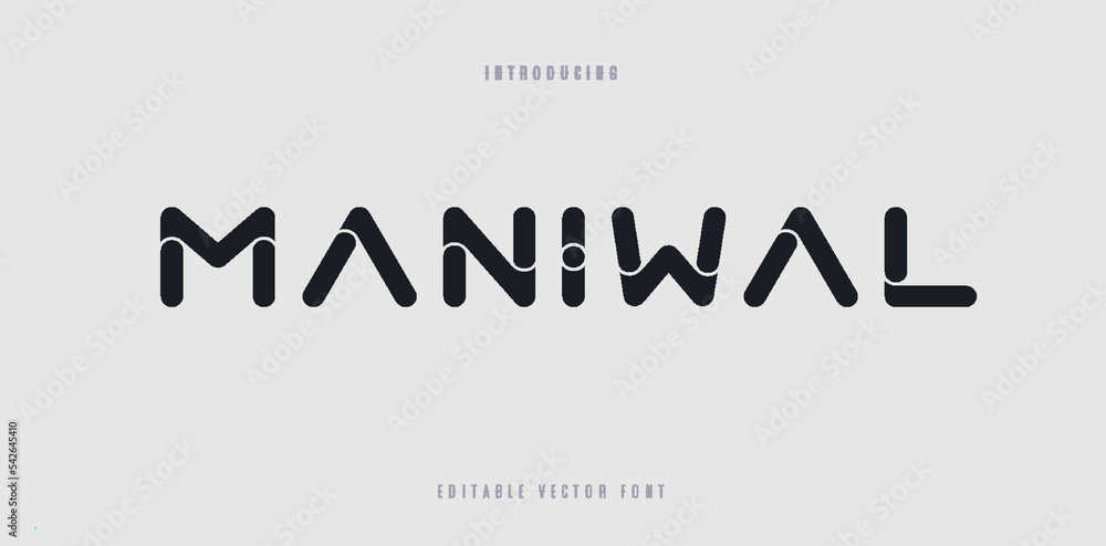 Poster miniwal text minimal font creative modern lettering template. typography with dot regular and number