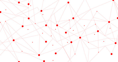 Red network. Abstract connection on white background. Network technology background with dots and lines for desktop. Ai background. Abstract concept. Line background, network technology vector
