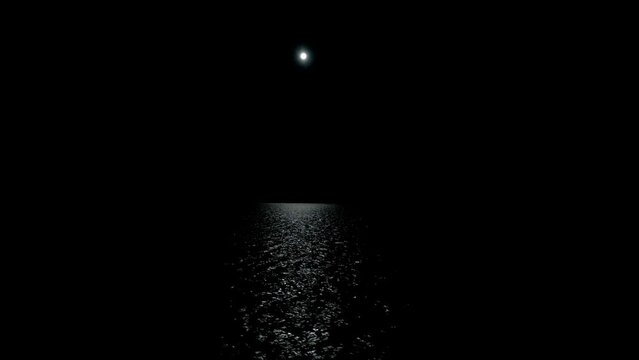 Night and moon over the Marano lagoon