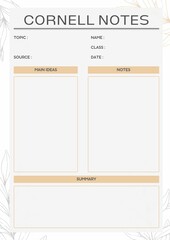 Cornell Notes Planner