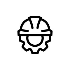 Safety engineer icon. Gear and helmet icon.