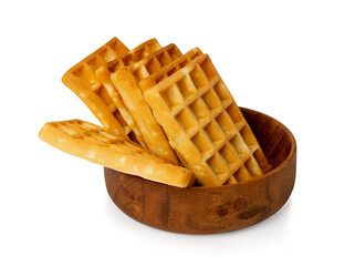 Belgian Waffle Isolated, Square Waffled Cookie, Soft Golden Belgian Waffles, Wafer Biscuit Breakfast
