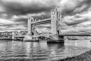 Fototapeta na wymiar The iconic Tower Bridge, historical landmark in London, England, UK
