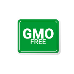 GMO free sticker organic and natural products. PNG. Green vector illustration