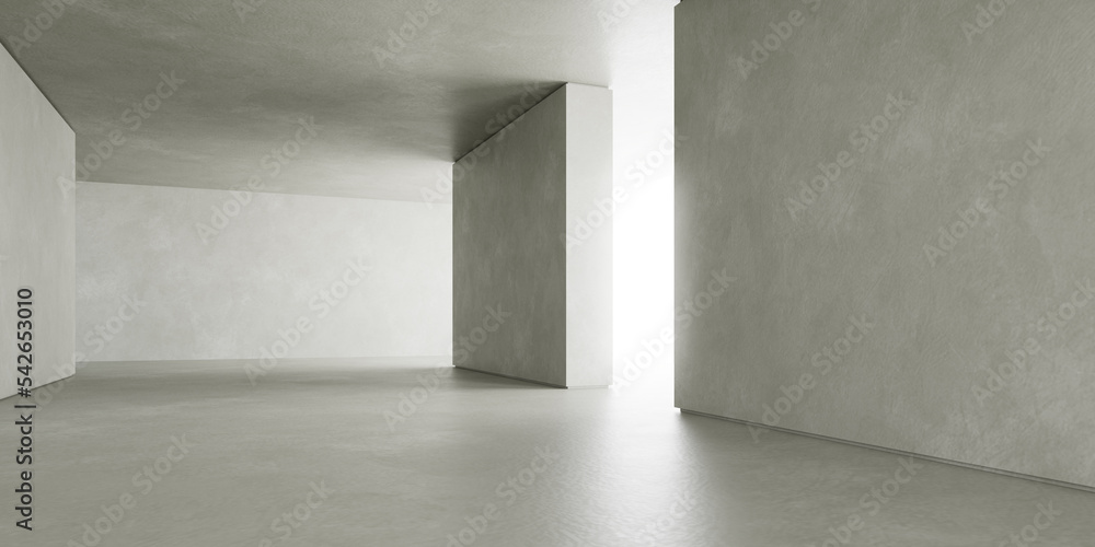 Aufkleber 3d render of abstract concrete architecture design. 