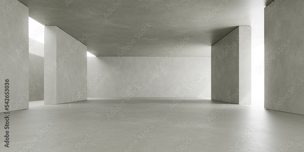 Aufkleber 3d render of abstract concrete architecture design. 