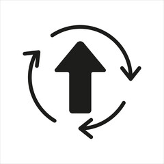 Arrows for website buttons set icon. Next page, scroll, leaf through, follow the link, right swipe, left, cursor, sign. Technology concept. Vector black line icon on a white background