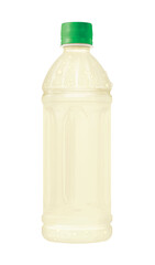 Bottle Of lemon juice, isolated on white background, realism, photo realistic