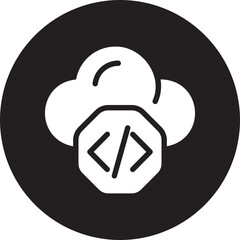 cloud computing glyph icon