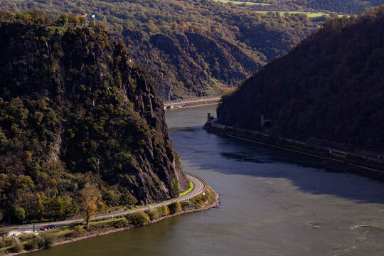 St. Goarshausen, Loreleyfelsen, Rheinland-Pfalz, Deutschland 