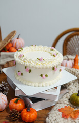 homemade butter cream cake for celebrate.