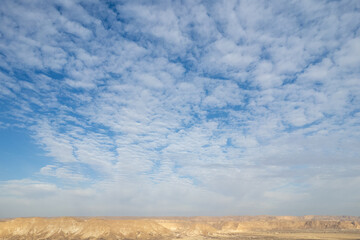 Fototapeta na wymiar Desert and blue sky landscape.