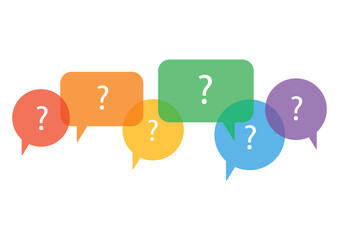 Speech Bubbles Colorful Question Mark stock illustration. Question Mark, Q and A, Asking, Questionnaire, Rainbow Speech Bubble