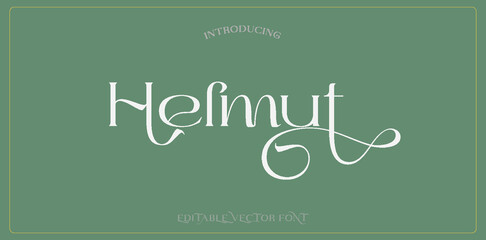Helmut classic alphabet letters font template on green background. Typography elegant wedding lettering serif fonts decorative vintage retro concept. vector illustration