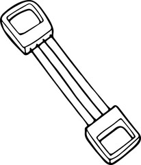 Hand drawn muscle expander icon. Vector illustration, doodle style. Sports Equipment.
