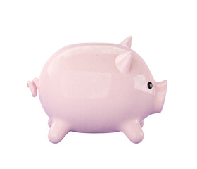 3d pink ceramic Piggy bank. Business, saving, money, banking, finance investment and services concept. Profit and growth design idea. Realistic 3d isolated high quality render