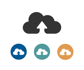 Cloud upload vector icon in different colors in eps 10 format