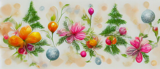 Festive Christmas theme as banner illustration for background, book, cover and print