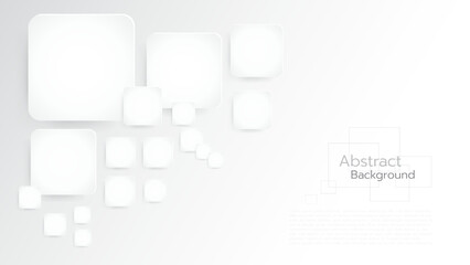 White blank square button abstract background for advertising, vector.