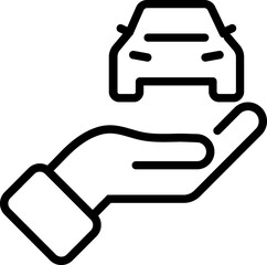 Car insurance icon, car protection