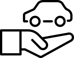Car insurance icon, car protection