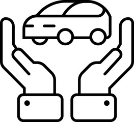 Car insurance icon, car protection