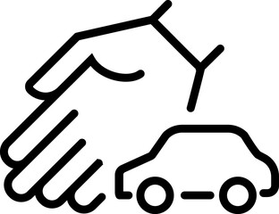 Car insurance icon, car protection