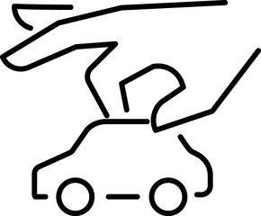 Car insurance icon, car protection