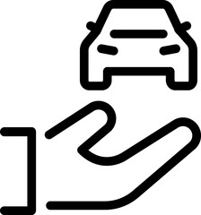 Car insurance icon, car protection