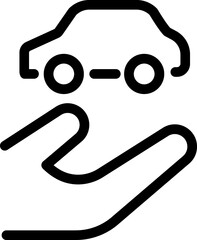 Car insurance icon, car protection