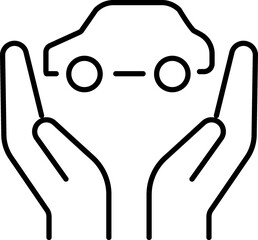 Car insurance icon, car protection
