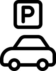 Car parking vector icon. Parking sign