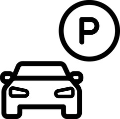 Car parking vector icon. Parking sign