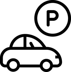 Car parking vector icon. Parking sign
