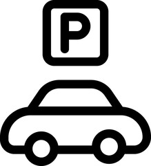 Car parking vector icon. Parking sign
