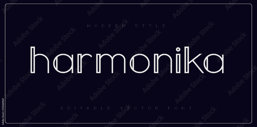 Aufkleber harmonika text abstract thin line font alphabet template. minimal modern fashion fonts and numbers. 